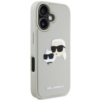 Karl Lagerfeld HC 3D Rubber Double Heads iPhone 16 Case - Beige