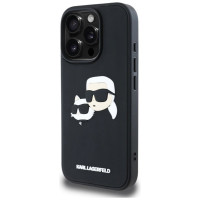 Karl Lagerfeld HC 3D Rubber Double Heads iPhone 16 Pro Case - Black