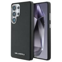 Karl Lagerfeld Saffiano Full Wrapped Elongated Metal Logo MagSafe Case for Samsung Galaxy S25 Ultra - Black