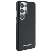 Karl Lagerfeld Saffiano Full Wrapped Elongated Metal Logo MagSafe Case for Samsung Galaxy S25 Ultra - Black