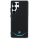 Mercedes Leather Contrasted Blue Horizontal Curve MagSafe Case for Samsung Galaxy S25 Ultra - Black