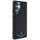 Mercedes Leather Contrasted Blue Horizontal Curve MagSafe Case for Samsung Galaxy S25 Ultra - Black