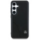 Mercedes Leather Curved Stitches Case for Samsung Galaxy S25 - Black