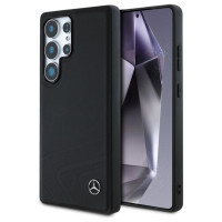 Mercedes Leather Horizontal Debossed Curves MagSafe Case for Samsung Galaxy S25 Ultra - Black