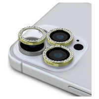 Guess BP Rhinestone 2in1 Screen Protector and Camera Lens Set for iPhone 16 Pro Max - Gold