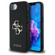 Guess PU Grained 4G Metal Logo case for iPhone 16e - black
