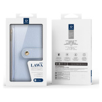 Dux Ducis Lawa iPhone 16e Leather Case with Detachable Magnetic Wallet - Blue