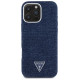 Guess Denim Triangle Logo MagSafe iPhone 16 Pro Case - Blue