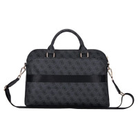 Guess 4G Zipper Pocket Triangle Logo 15" Laptop Bag - Black