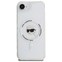 Karl Lagerfeld IML Metal Karl Head MagSafe Case for iPhone 16e White