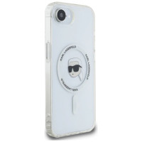 Karl Lagerfeld IML Metal Karl Head MagSafe Case for iPhone 16e White