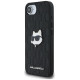 Karl Lagerfeld Monogram Choupette Head Pin iPhone 16e Case - Black