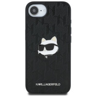 Karl Lagerfeld Monogram Choupette Head Pin iPhone 16e Case - Black
