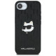 Karl Lagerfeld Monogram Choupette Head Pin iPhone 16e Case - Black