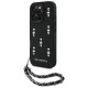 Karl Lagerfeld Saffiano Crystals w/Chain iPhone 16 Pro Case - Black