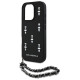 Karl Lagerfeld Saffiano Crystals w/Chain iPhone 16 Pro Case - Black