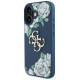 Guess Grained Roses Big 4G logo case for iPhone 16 - blue