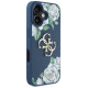 Guess Grained Roses Big 4G logo case for iPhone 16 - blue