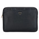 Guess Sleeve Grained Zipper Pocket Triangle Logo 14" Laptop Bag - Black