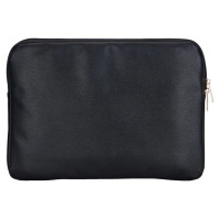 Guess Sleeve Grained Zipper Pocket Triangle Logo 14" Laptop Bag - Black