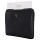 Guess Sleeve Grained Zipper Pocket Triangle Logo 14" Laptop Bag - Black