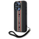 Karl Lagerfeld Saffiano Athleisure Stripes Cord iPhone 15 Pro Case - Red