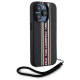 Karl Lagerfeld Saffiano Athleisure Stripes Cord iPhone 15 Pro Case - Red