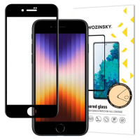 Wozinsky Super Durable Full Glue Tempered Glass Full Screen with Frame Case Friendly iPhone SE 2022 / SE 2020 / iPhone 8 / iPhone 7 Black