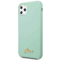 Guess GUHCN58LSLMGG iPhone 11 Pro zielony/green hard case Silicone Vintage Gold Logo