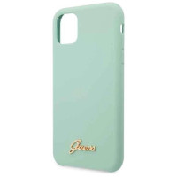 Guess GUHCN58LSLMGG iPhone 11 Pro zielony/green hard case Silicone Vintage Gold Logo