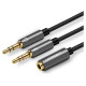 Ugreen AUX splitter cable 3.5 mm mini jack (female) - 2x 3.5 mm mini jack (male - microphone and headphones) black (AV140 20899)