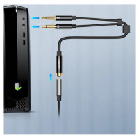 Ugreen AUX splitter cable 3.5 mm mini jack (female) - 2x 3.5 mm mini jack (male - microphone and headphones) black (AV140 20899)
