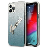Guess GUHCP12MPCUGLSBL iPhone 12/12 Pro 6.1" blue/blue hardcase Glitter Gradient Script