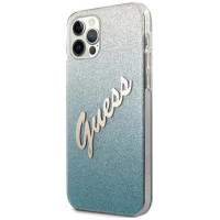 Guess GUHCP12MPCUGLSBL iPhone 12/12 Pro 6.1" blue/blue hardcase Glitter Gradient Script