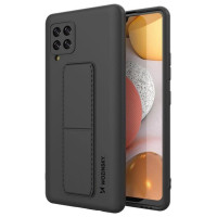 Wozinsky Kickstand Case Silicone Stand Cover for Samsung Galaxy A42 5G Black