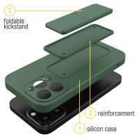 Wozinsky Kickstand Case Silicone Stand Cover for Samsung Galaxy A42 5G Black
