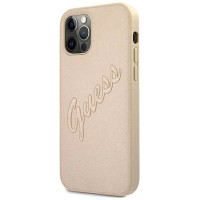 Guess GUHCP12MRSAVSLG iPhone 12/12 Pro 6.1" gold/gold hardcase Saffiano Vintage Script