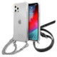 Guess GUHCP12MKC4GSSI iPhone 12/12 Pro 6.1" Transparent hardcase 4G Silver Chain