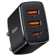 Baseus Compact fast charger 2x USB / USB Type C 30W 3A Power Delivery Quick Charge black (CCXJ-E01)