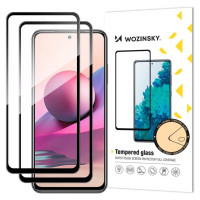 Wozinsky Set of 2x Super Durable Full Glue Tempered Glass Full Screen with Frame Case Friendly Xiaomi Redmi Note 10 / Redmi Note 10S / Redmi Note 11 Global / Redmi Note 11S Global Black
