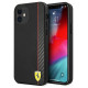 Ferrari FESAXHCP12SBK iPhone 12 mini 5.4" black/black hardcase On Track Carbon Stripe