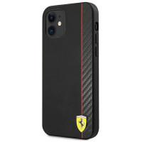 Ferrari FESAXHCP12SBK iPhone 12 mini 5.4" black/black hardcase On Track Carbon Stripe