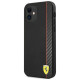 Ferrari FESAXHCP12SBK iPhone 12 mini 5.4" black/black hardcase On Track Carbon Stripe
