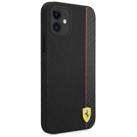 Ferrari FESAXHCP12SBK iPhone 12 mini 5.4" black/black hardcase On Track Carbon Stripe