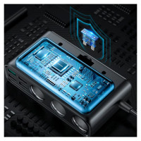 Joyroom JR-CL06 9in1 car charger 154W 5x USB-A / USB-C / 3x cigarette lighter socket PD QC PPS - black