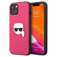 Karl Lagerfeld KLHCP13SPKMP iPhone 13 mini 5,4" różowy/pink hardcase Leather Ikonik Karl`s Head Metal