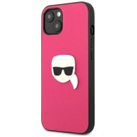 Karl Lagerfeld KLHCP13SPKMP iPhone 13 mini 5,4" różowy/pink hardcase Leather Ikonik Karl`s Head Metal