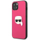 Karl Lagerfeld KLHCP13SPKMP iPhone 13 mini 5,4" różowy/pink hardcase Leather Ikonik Karl`s Head Metal