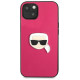 Karl Lagerfeld KLHCP13SPKMP iPhone 13 mini 5,4" różowy/pink hardcase Leather Ikonik Karl`s Head Metal