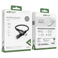 Acefast audio cable USB Type C - 3.5mm mini jack (female) 18cm, DAC, AUX black (C1-07 black)